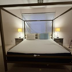 Gold King Canopy Bed frame 