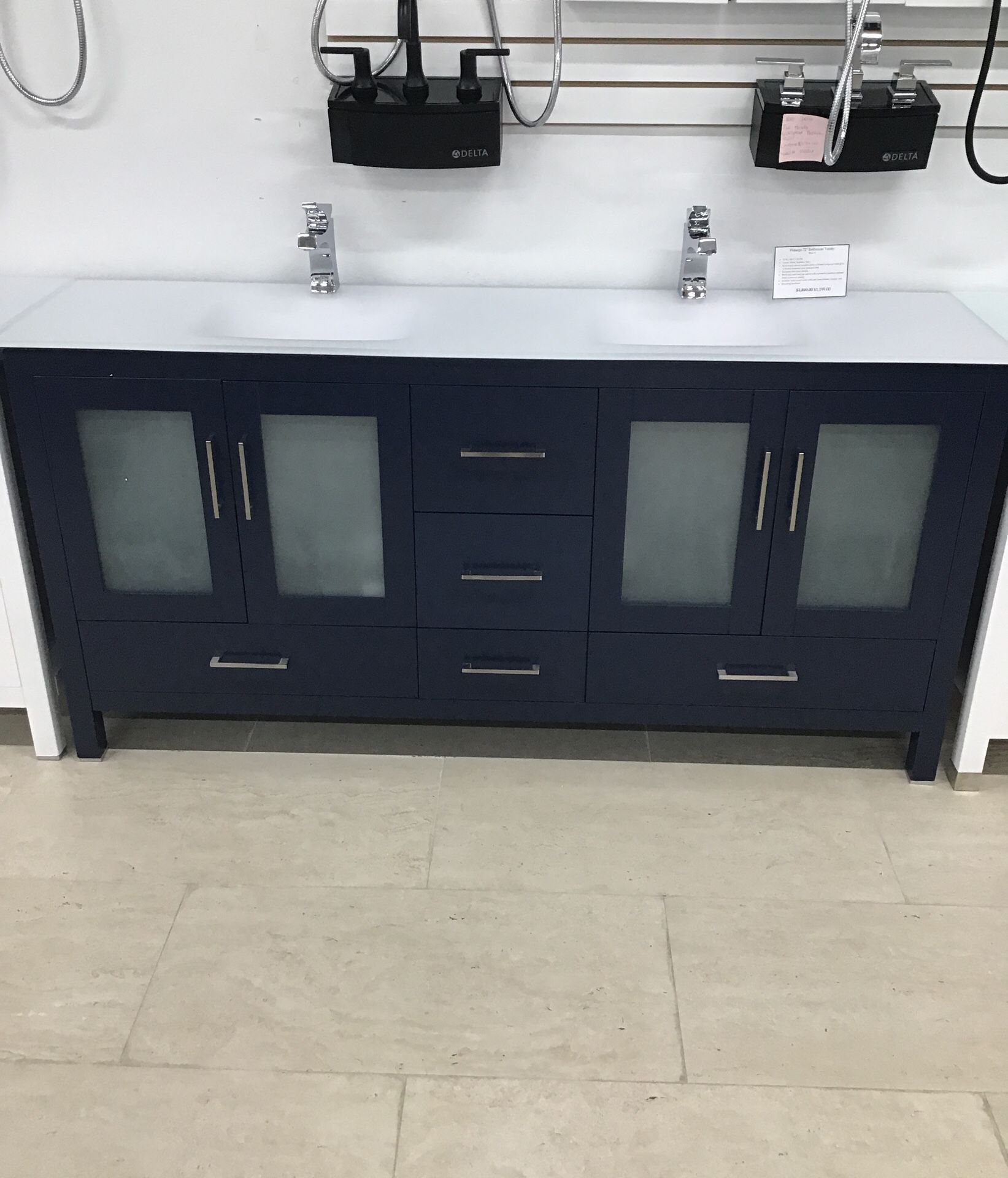Wasaga 72 Double Sink Bathroom Vanity Navy For Sale In Miami Fl Offerup