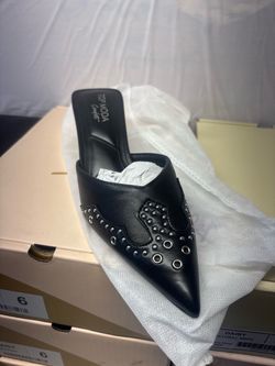 Top Moda Studded Pointed-Toe Mule, Size 6