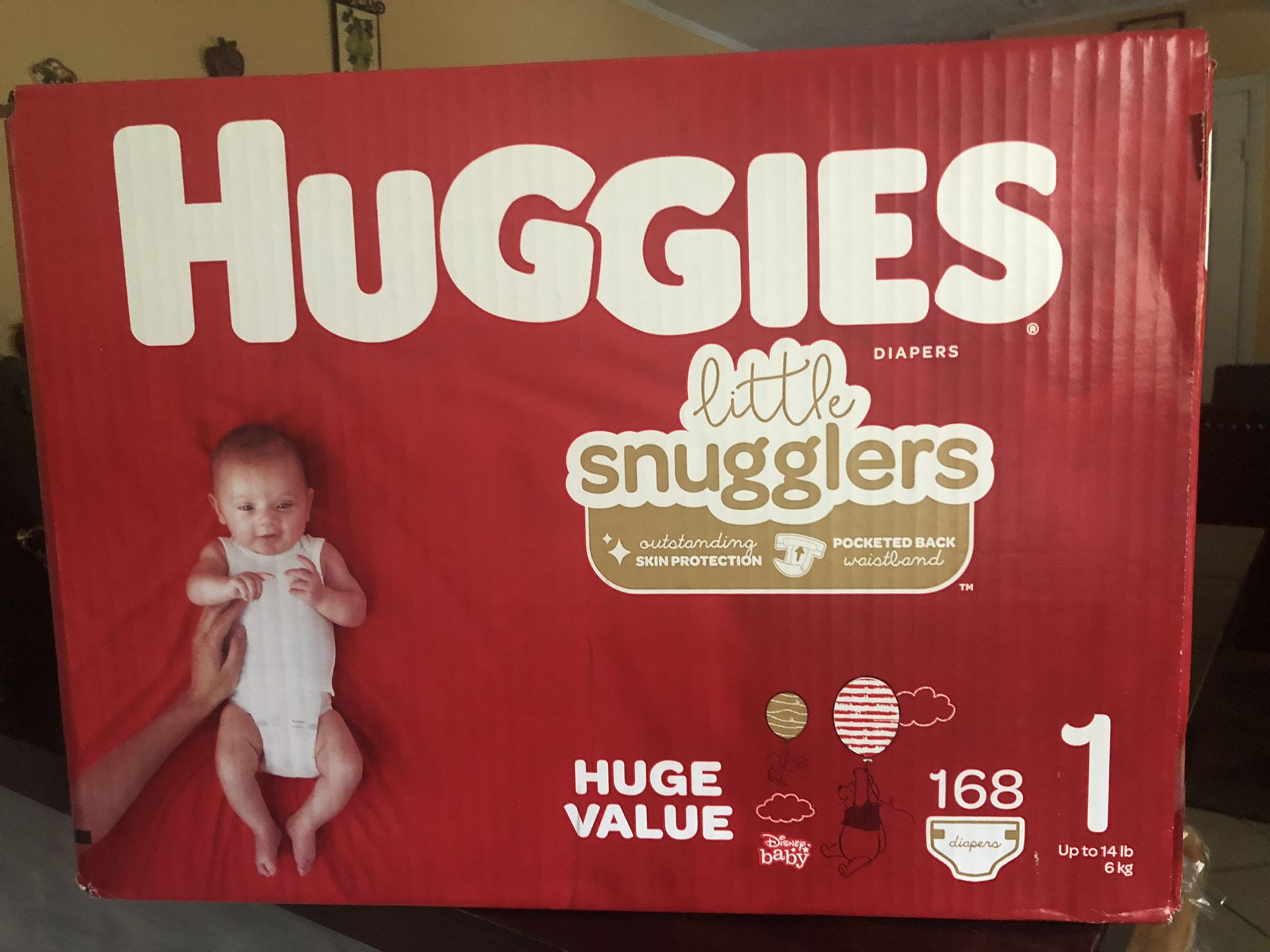 Huggies little snugglers size 1 (168 DIAPERS)- -$30 FOR ALL !!