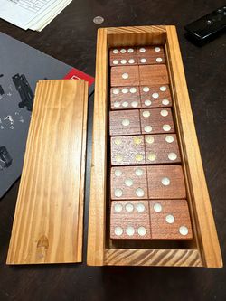 Wooden Domino Set with Storage Box