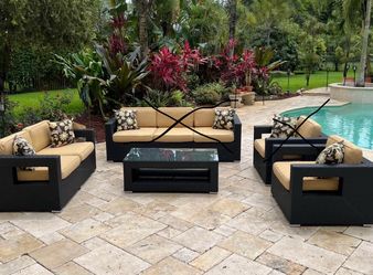 3 Piece Black Outdoor Patio Set