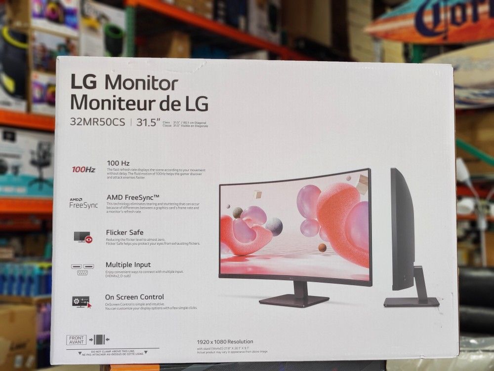 LG 32" FHD Curved 100Hz Monitor with FreeSync - 32MR50CS

