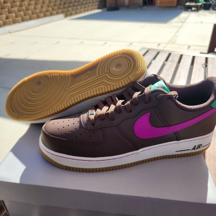 Size 11.5 Nike Air Force 1 Low Baroque Brown Vivid Purple
