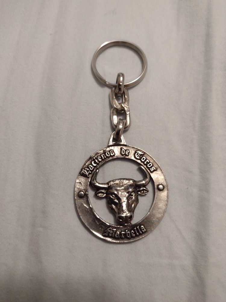 New Vintage Marbella Spain BULL Keychain