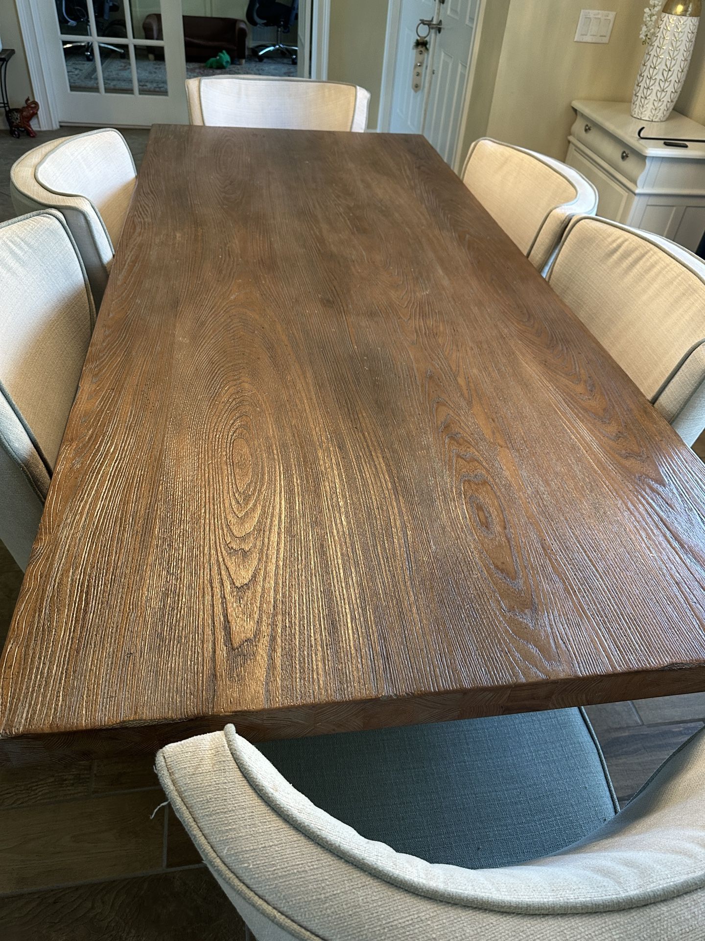 Rustic Farmhouse Table 6 Chairs