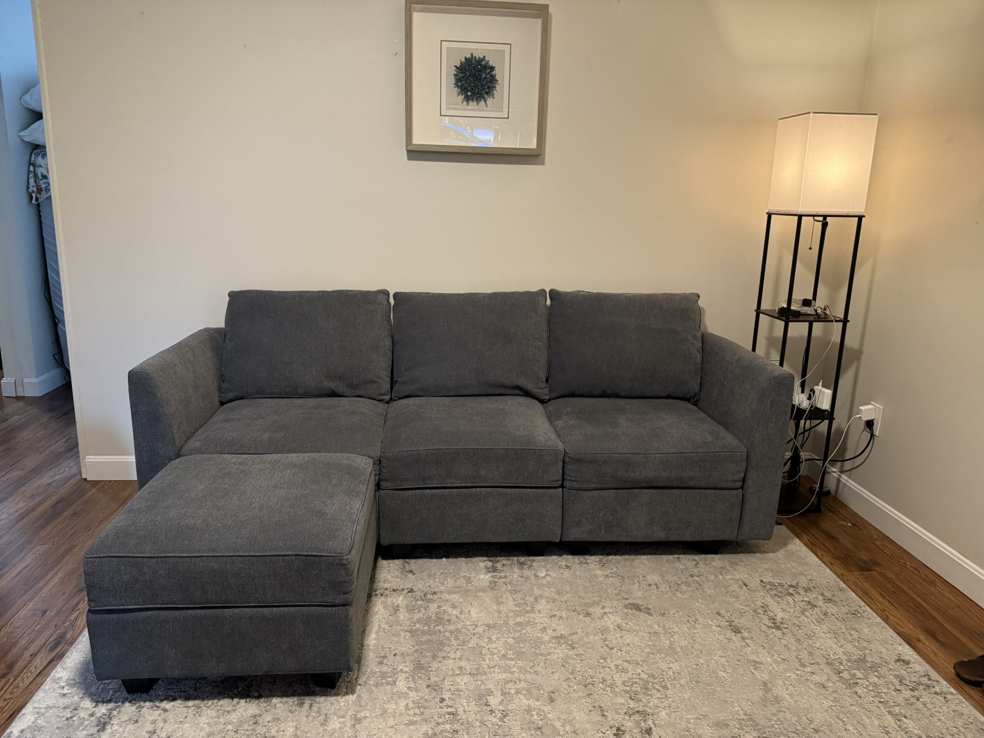 HONBAY 4-Piece Modular Sectional Sofa With Storage Seats