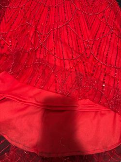 Red Beaded Sequin Formal Dress