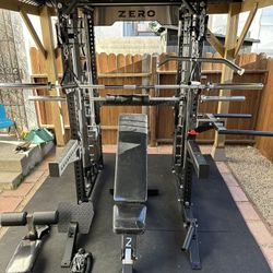 Smith Machine 400 | Adjustable Bench | 245lb Cast Iron Olympic Weights | 7ft Olympic Bar | Fitness | Gym Equipment | FREE DELIVERY/INSTALLATION 🚚 🛠️