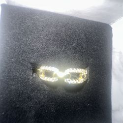 Sterling Silver 925 With 14k Gold Over Ring