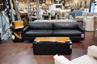 Leather Sofa — Mitchell Gold + Bob Williams (Black)