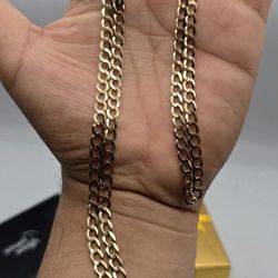 Solid 14kt Gold Cuban Curb Link Chain Cadena Cubana De Oro 14kt Solido