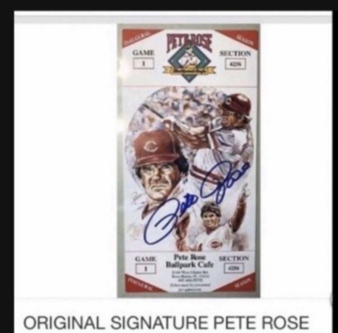 Pete Rose Signed Ticket