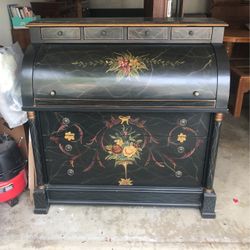 Vintage Floral Cabinet Desk
