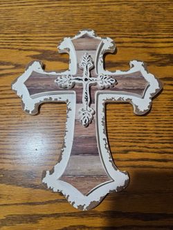 Rustic Wood White Cross