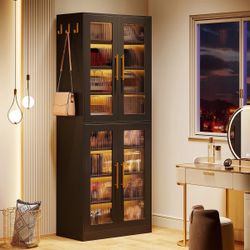 New Freestanding Cabinet With Acrylic Doors And LED Lights