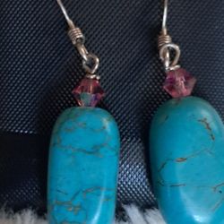 Aretes De 925 Y Turquoise 