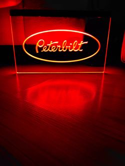 PETERBILT LED NEON RED LIGHT SIGN 8x12