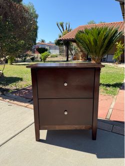 Priced to Go ASAP!! Dark Wood 2-Drawer Nightstand (Read Description)