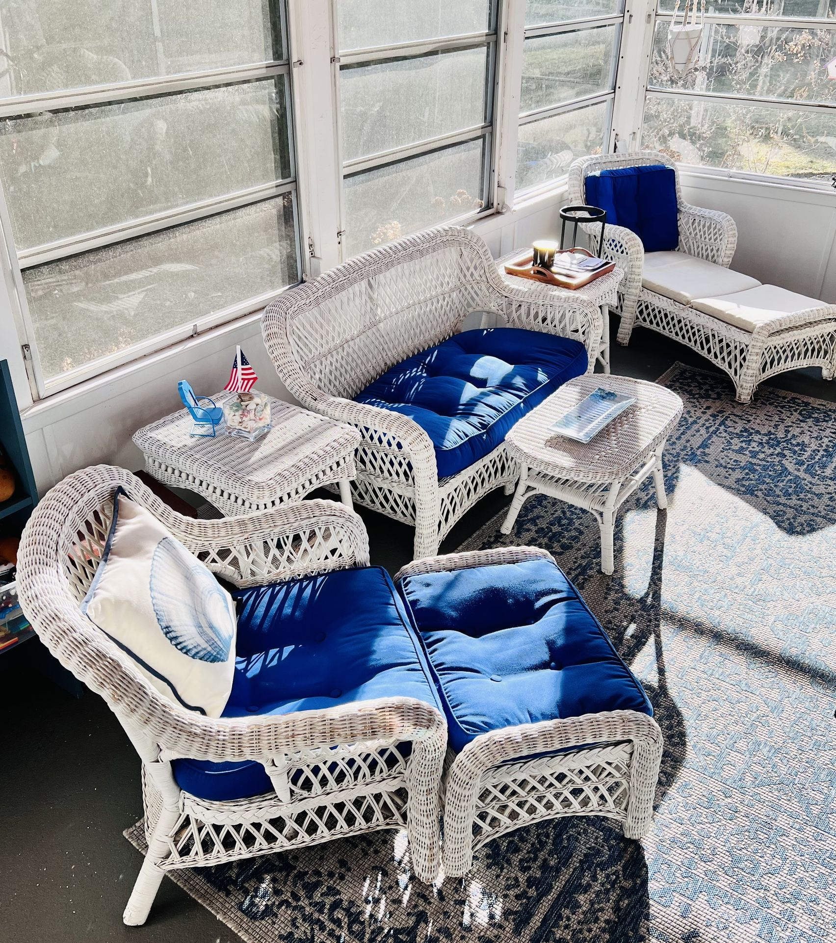 Wicker Furniture Whitr Pier One Set Couch Coffee End Table Chair