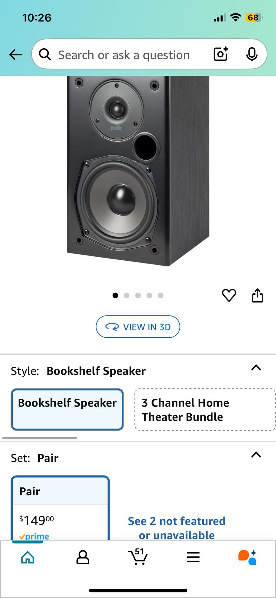 Polk T15 Bookshelf Speaker