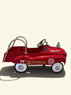 Vintage InStep Engine No. 7 Fire & Rescue Pedal Car – Working Ride-On Fire Truck