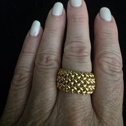 Genuine Luxe By Italia 14K Gold Woven Ring (A129)