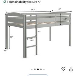 Grey Loft Bed 
