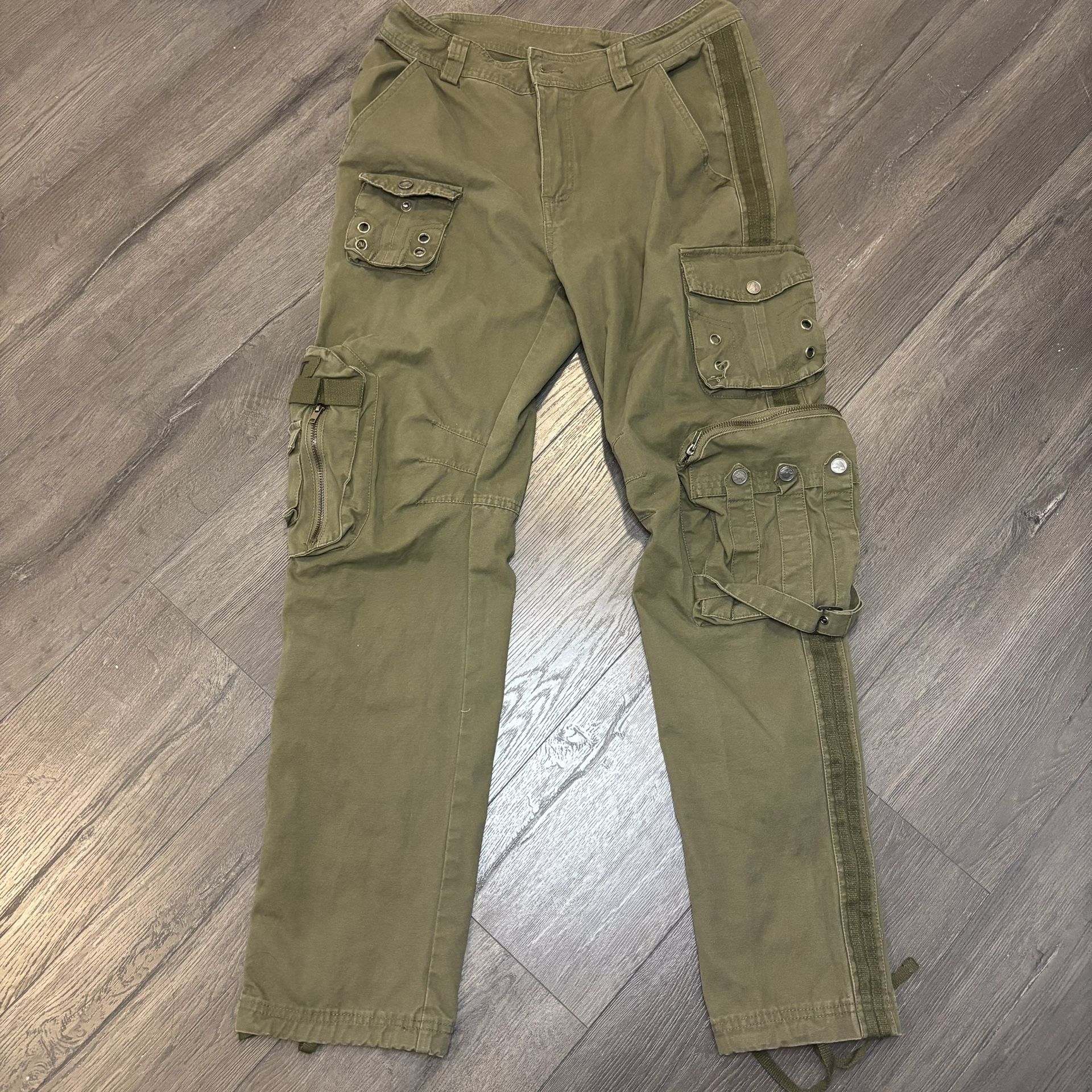 Free Knight Pants Mens 31x30 Olive Green Cargo Canvas Paratrooper Army Military