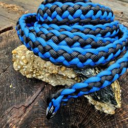 Thin Blue Line Hand Braided Leash