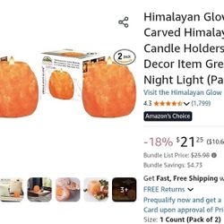 Himalayan Glow Himalayan Salt Candle Holders (2-Pack)