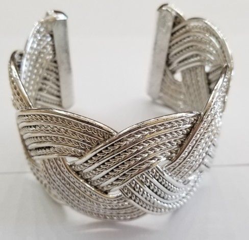 Wide Woven Wire Bracelet