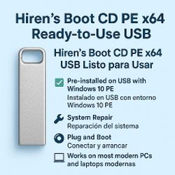 Hiren's Boot CD PE x64 – USB Ready | Windows 10 PE | Repair, Recovery