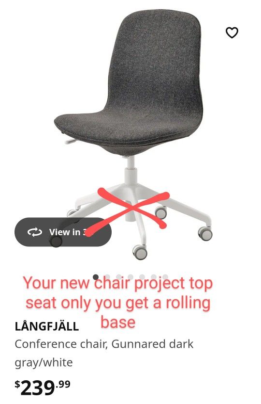 Your New Chair Project New Blue Denim IKEA Langfjäll office chair backrest