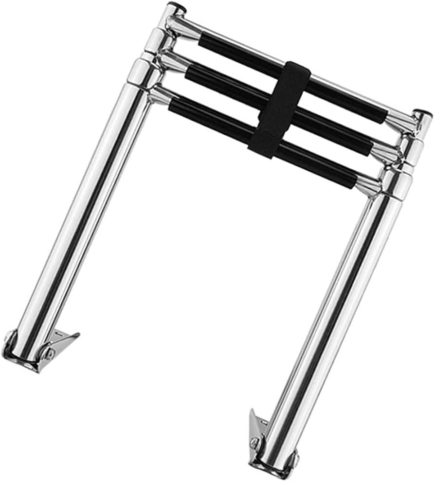 Wide 3 Steps Telescoping Boat Ladder, Deck Ladder Telescoping Drop Ladder
