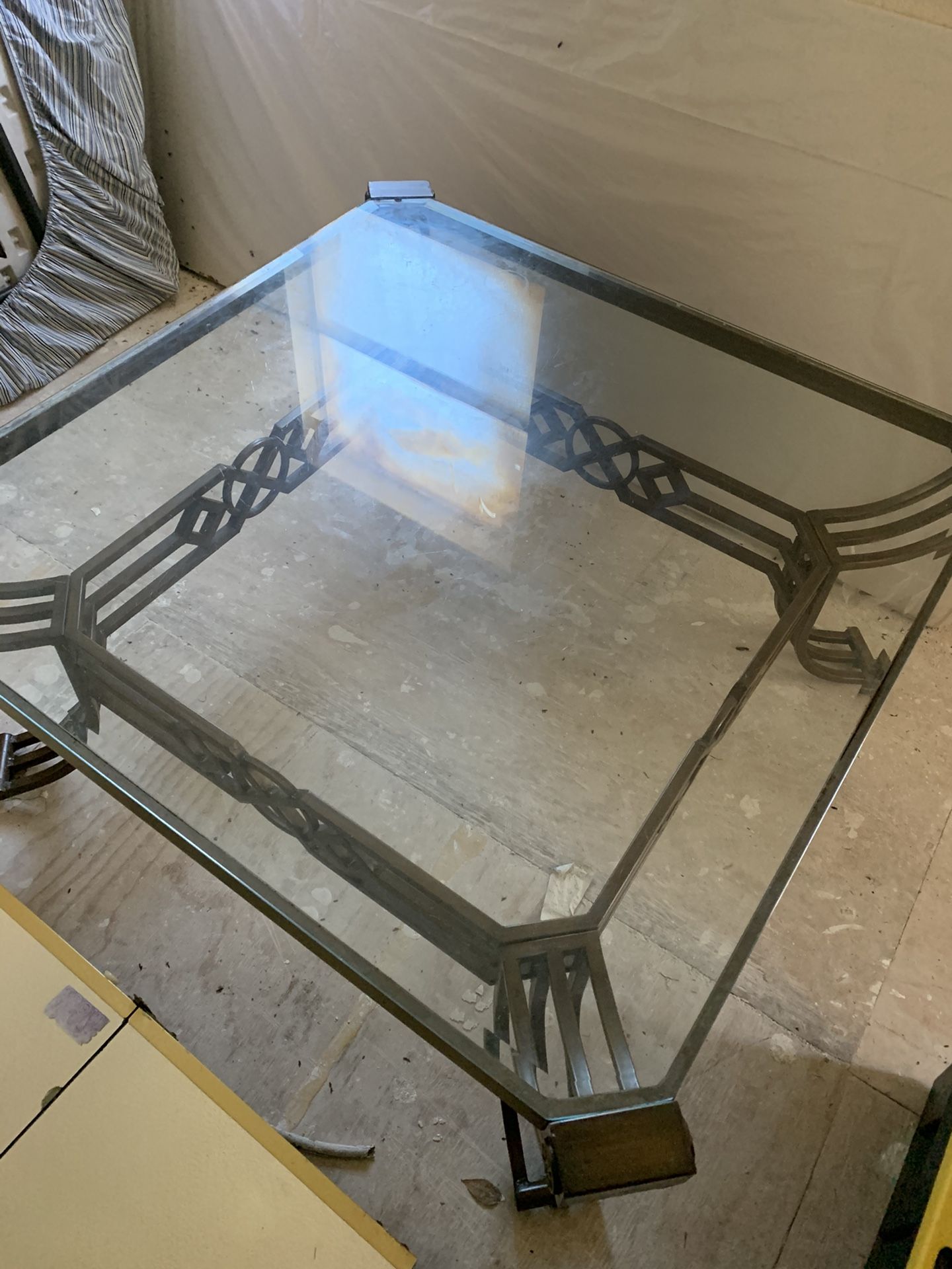 Glass coffee table