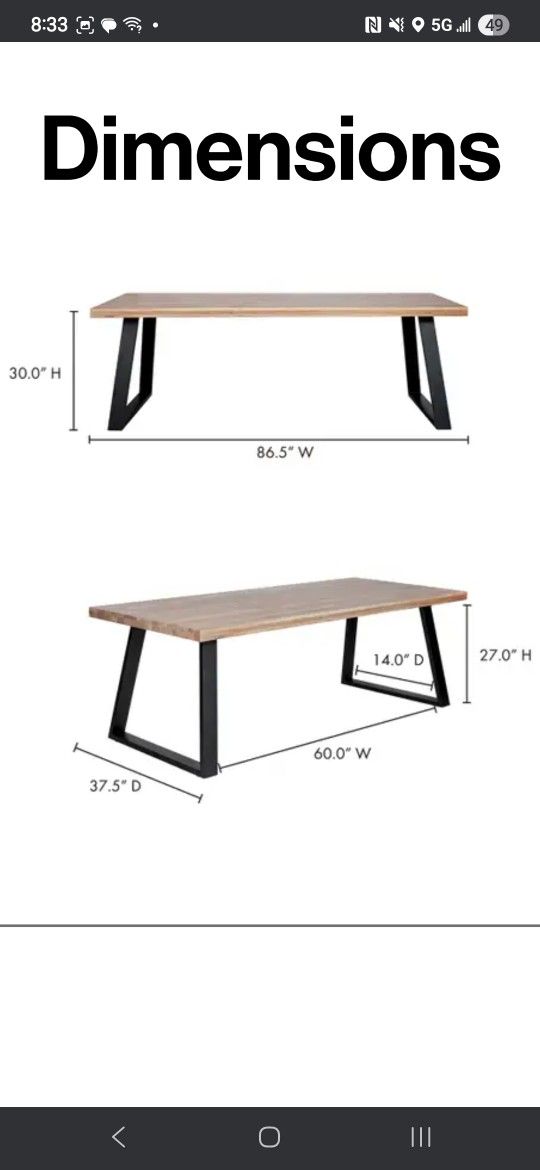 Brand New Oak Table
