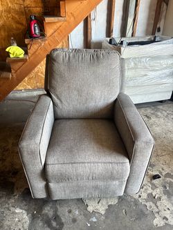 Gray Fabric Upholstered Recliner Chair