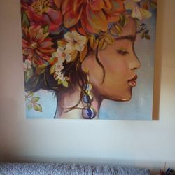 Picture Of  Flowers and Girl