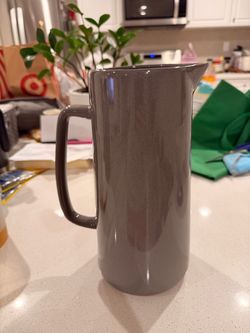 Gray Ceramic Pitcher with Handle