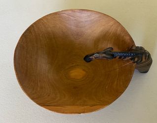 WOODEN ZEBRA DECORATIVE BOWL