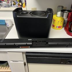 Sound Bar PolkAudio Dbrx1 With Dsw2 Bluetooth, Wireless Subwoofer Working Excellent Condition 