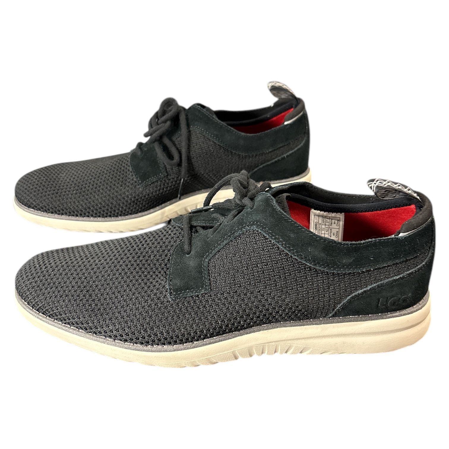UGG Men's Union Derby HyperWeave Black Sneaker Trainers Size 9.5 EUC 1106993
