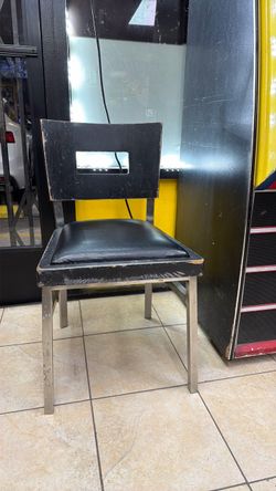 20 Black Metal Chair with Cushioned Seat