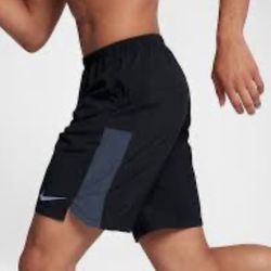 Nike Lined Running Shorts Gray Black Large 