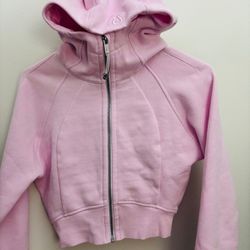Lululemon Scuba Full-Zip Cropped Hoodie Meadowsweet Pink Size 4