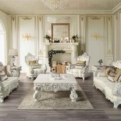 Brand New 2PC Antique White Sofa and Loveseat