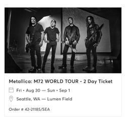 Tickets To Metallica M72 World Tour