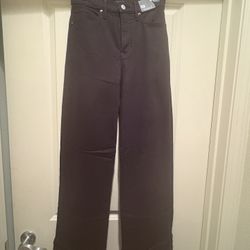 Express Wide Leg High Rise Jeans in Black Size 4L NWT