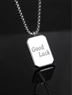 Stainless Steel 'Good Luck' Necklace